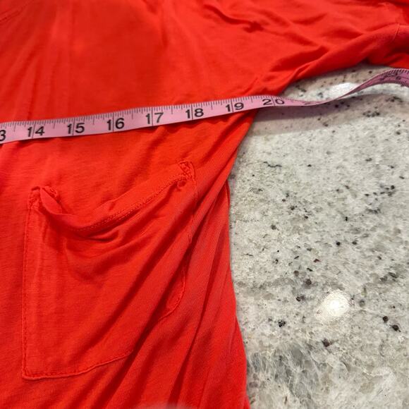 NEW La made tee orange long sleeve high low front pockets size XS - Picture 11 of 13
